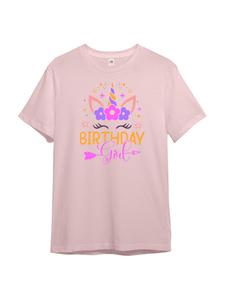 PAULGOS Детская футболка «Единорог на день рождения девочки» розового цвета