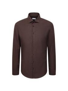 Рубашка делового кроя Slim Fit SEIDENSTICKER Schwarze Rose, коричневый