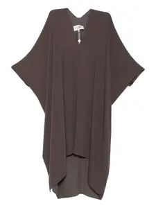 Асимметричное дневное платье с V-образным вырезом MM6 Maison Margiela, серый