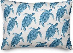 Creative Products Декоративная подушка с морскими черепахами в технике акварели Blue Watercolor Sea Turtles