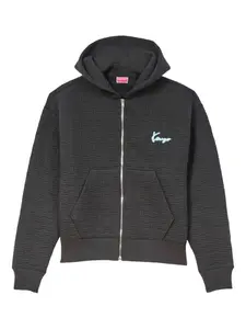 Стеганая толстовка с капюшоном на молнии KENZO, серый