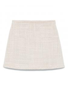 Мини-юбка из твида А-силуэта Theory, нейтральный