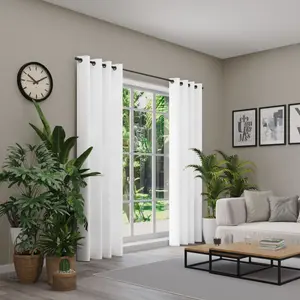 Нейтекс для вас! Штора «Линесса», (1 шт.), штора на люверсах с металлическими люверсами, ширина 137 см, на заказ Neutex For You!, цвет wollweiß