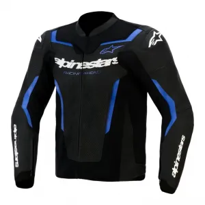 Кожаная куртка GP Force V2 Airflow Alpinestars, черный/синий металлик