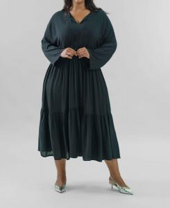 Кружевное креповое платье с воланами - Plus In Black BITTE KAI RAND