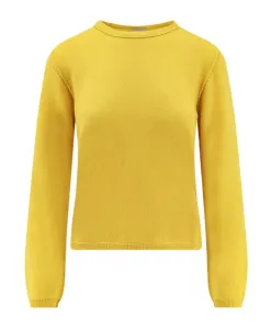 Желтый кашемировый свитер с круглым вырезом Alessandro Aste, желтый