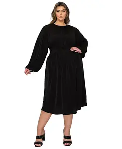 Платье миди Audrey больших размеров с рюшами L I V D, черный