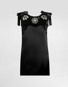 Платье из стрейч-сатина Dolce & Gabbana, черный