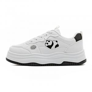 Женские противоскользящие износостойкие низкие кеды для скейтбординга RENBEN, бело-черные