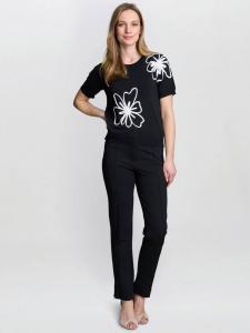 Джемпер с короткими рукавами Vicki Flower Gina Bacconi, Black