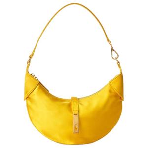 Polo Ralph Lauren Женская желтая плечевая сумка из ткани и натуральной кожи