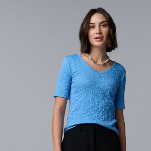 Женский топ с V-образным вырезом и короткими рукавами Simply Vera Vera Wang, Sheer Heaven