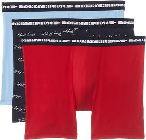 Комплект из 3 мужских трусов-боксеров Tommy Hilfiger Comfort Plus, Romantic Blue/Desert Sky Logo Print/Primary Red