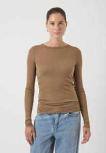 Топ YAS Long sleeved top, Pine Bark/Light Brown