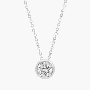 Подвеска с выращенными в лаборатории бриллиантами в оправе из белого золота 14 карат (3/4 карата, два карата - FG / VS2-SI1) Blue Nile