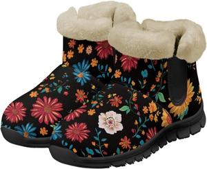 Женские зимние ботинки Jeiento Floral с цветами, легкие, пушистые, с утолщенной подошвой, противоскользящие, Colorful Floral