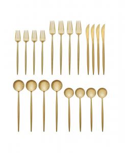 Hampton Forge Набор столовых приборов Skandia Zephyr Satin Gold, 20 предметов, на 4 персоны