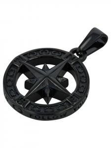 Adeliás Подвеска унисекс из нержавеющей стали, черная