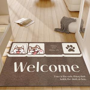 Xinglianxin Ковер 120х120 см для прихожей, петлевой ворс, грязеотталкивающий, мягкий, можно обрезать, Husky Hello