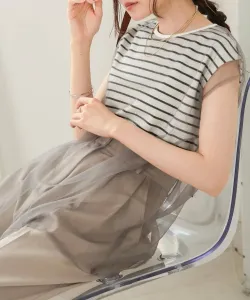 Топ без рукавов с тюлевой каймой