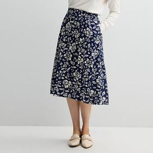 Юбка на резинке с плиссировкой спереди Petite Croft & Barrow, Navy Blooms