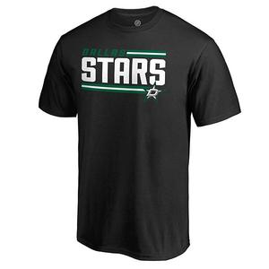 Мужская футболка black dallas stars iconic collection с боковой полосой Unbranded