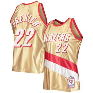 Мужская майка Mitchell & Ness Clyde Drexler Gold Portland Trail Blazers 75th Anniversary 1991-92 Hardwood Classics Swingman Jersey