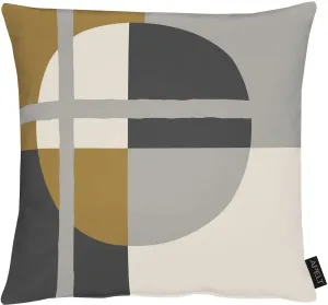 АПЭЛТ декоративная подушка "Рауль", в стиле Баухаус, чехол без наполнителя, 1 шт APELT 46х46 см, коричневый/белый/черный