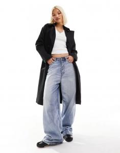 Черный удлиненный тренч Noisy May