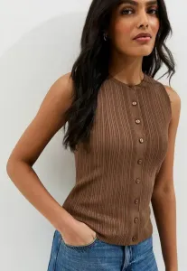 Легкая блузка на пуговицах New Look, Dark Brown