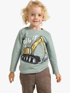 Детская хлопковая футболка Dig It с длинными рукавами Lindex, Light Dusty Green