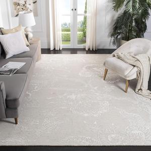 Ковер SAFAVIEH, 244 x 305 см, - коллекция Glamour - большой - Light Blue & Ivory, ручной работы из шерсти и вискозы, идеально для гостиной, спальни, офиса, столовой (GLM661M)