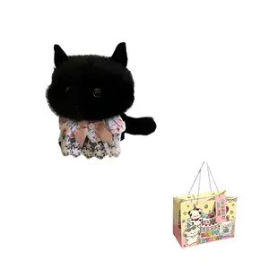 KUMAOYA Милые черные угольные котята плюшевые куклы высота 30см