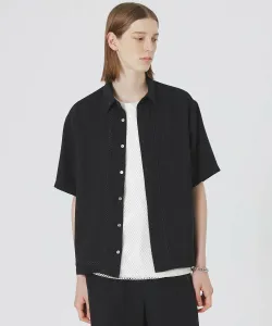 Рубашка с коротким рукавом из яркого вельвета в тон ткани Loveless, цвет Black