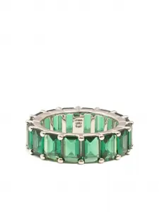 Кольцо с прямоугольными кристаллами Izabel Display, зеленый