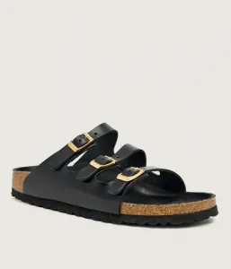 Кожаные тапочки Florida Fresh narrow fit Birkenstock, черный