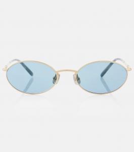 Круглые солнцезащитные очки Timeless Reflections Brunello Cucinelli, Gold/Blue