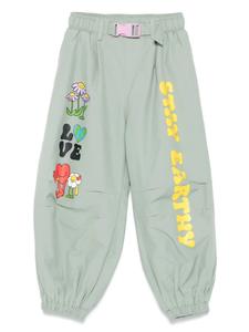 Эластичные брюки с графическим принтом Stella McCartney Kids, зеленый