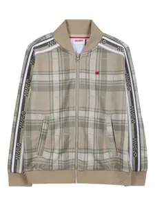 Клетчатая толстовка на молнии HUGO KIDS, нейтральный