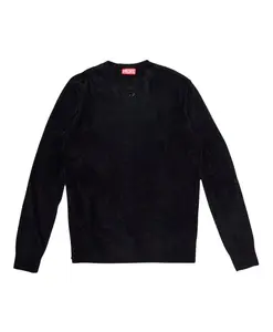 Черный пуловер с овальным вырезом и буквой D Diesel, черный