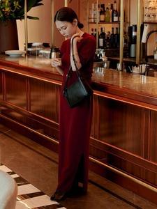 Вязаное платье с бюстье Miesrohe, цвет Wine[049]