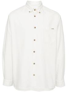 A.P.C. рубашка из органического хлопка с вышитым логотипом, белый
