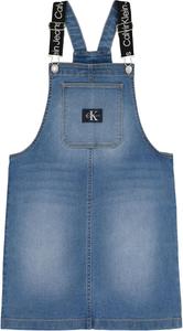 Платье-комбинезон Calvin Klein для девочек из денима, с застежкой на липучке, фасон бойфренд, функциональный карман спереди, Authentic