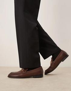 Пенни-лоферы коричневого цвета с золотой фурнитурой ASOS DESIGN