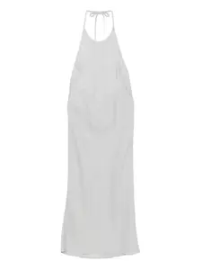 Льняное платье с вырезом халтер James Perse, серый