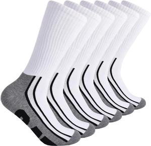 CAT мужские носки 6-pack Half Cushioned Crew, White Logo (6 Pack)
