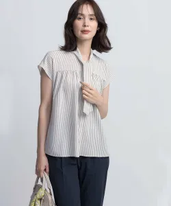 Блузка с легким бантом Suite L, цвет Beige Stripe Series 1[133]