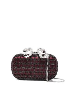 Сумка-клатч Self-Portrait, украшенная кристаллами, красный