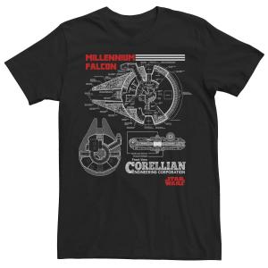 Мужская футболка Millennium Falcon Blueprint Star Wars