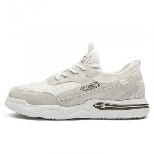 Износостойкие дышащие низкие спортивные кроссовки для бега для мужчин GOG, White Gray 7Cm-L0822929-2Xh